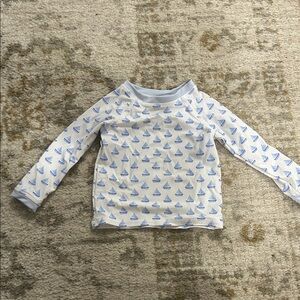 Edgehill Collection Blue and White Sailboat Long Sleeve Rashguard